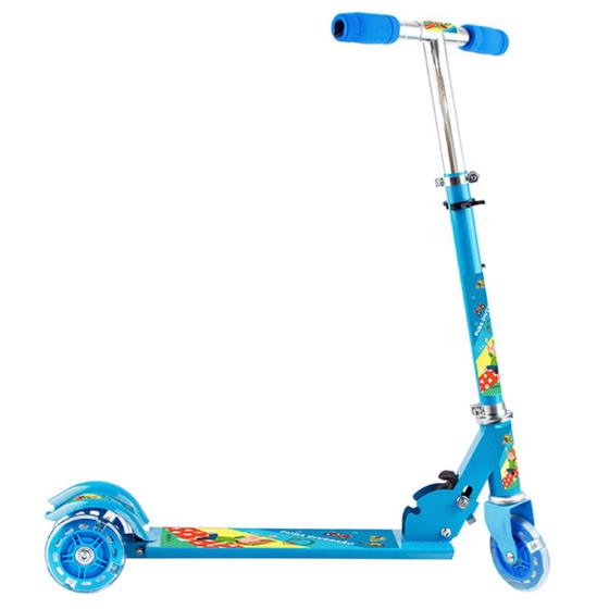 Imagem de Patinete Infantil Menino Azul 3 Rodas Com Luzes Radical 50Kg