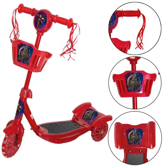 Imagem de Patinete Infantil Menino Vingadores Ajustável Led Musica