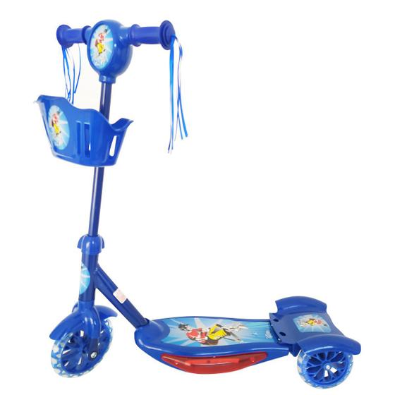 Imagem de Patinete Infantil Musical Com Cesta Luzes 3 Rodinhas em Gel