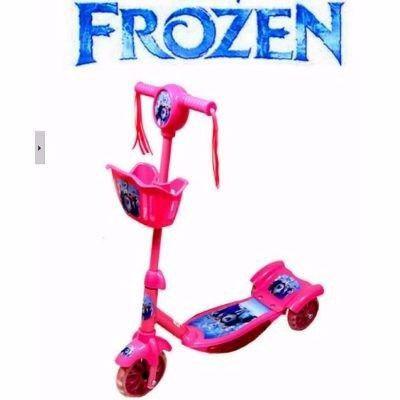 Imagem de Patinete Infantil Musical Frozen 3 Rodas Com Luzes E Cesta