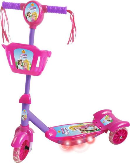 Patinete Infantil Princesas Luz E Som Altura Ajustável Novo Menor preço em Patinete Infantil Princesas Luz E Som Altura Ajustável Novo