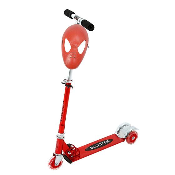 Imagem de Patinete Infantil Radical 3 Rodas Luz Led + Máscara Spider