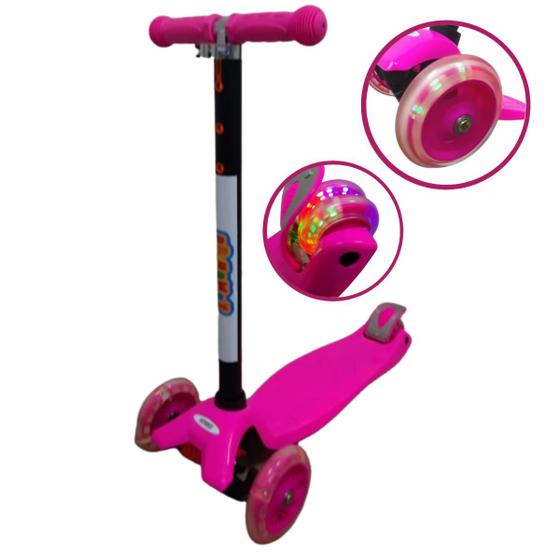 Patinete Infantil Tres Rodas Reforçado Importway Com Led Nas Rodas Rosa Bw011 Menor preço em Patinete Infantil Tres Rodas Reforçado Importway Com Led Nas Rodas Rosa Bw011