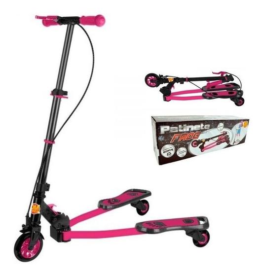 Imagem de Patinete Meninas Infantil Ski Trinete Frog Rosa Até 60kg 