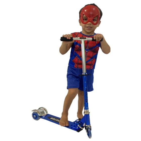 Imagem de Patinete Menino Radical Dobrável Ajustável Led + Fantasia