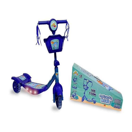 Imagem de Patinete Mini Tubarão 3 Rodas Zoop Toys - Azul ZP00787
