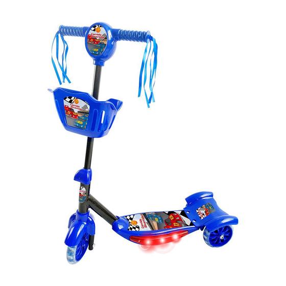 Imagem de Patinete Musical Azul Com Cesta E Luzes Led - Dm Toys