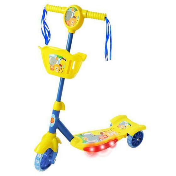 Imagem de Patinete Musical Infantil 3 Rodas Floresta Cesta Luzes Som - Dm Toys