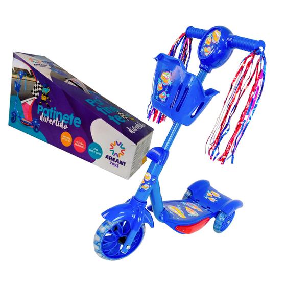 Imagem de Patinete Musical Infantil com Cesta & Luz de Led  3 Rodas