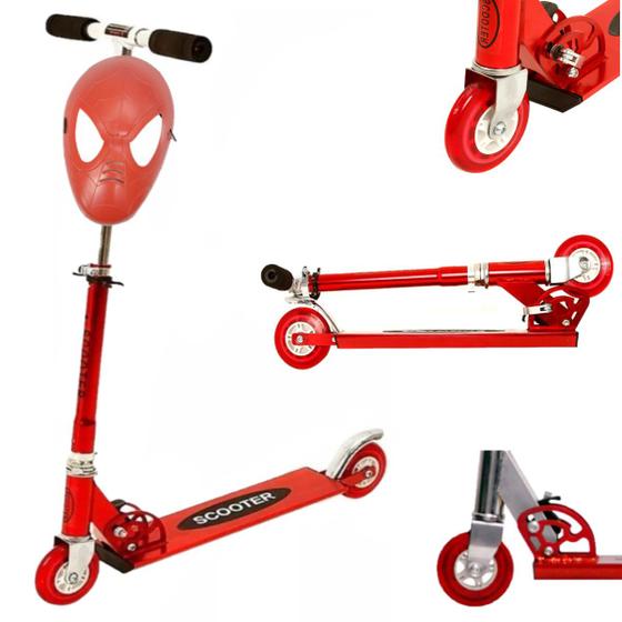 Imagem de Patinete Radical Infantil Ajustável Dm Toys + Máscara Spider