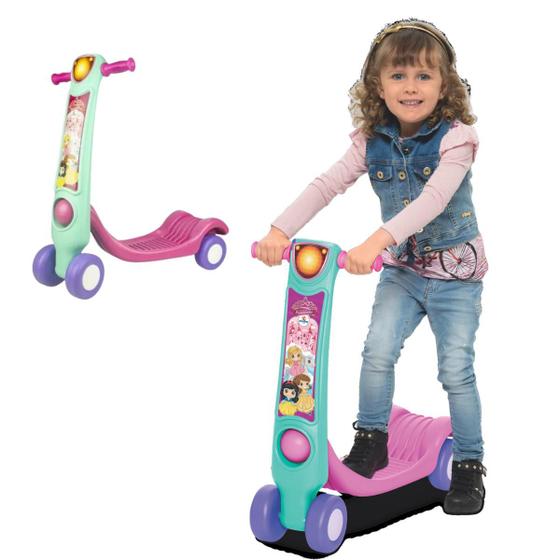 Patinete Rosa 4 rodas Menina Princesa Infantil Mercotoys Presente ...