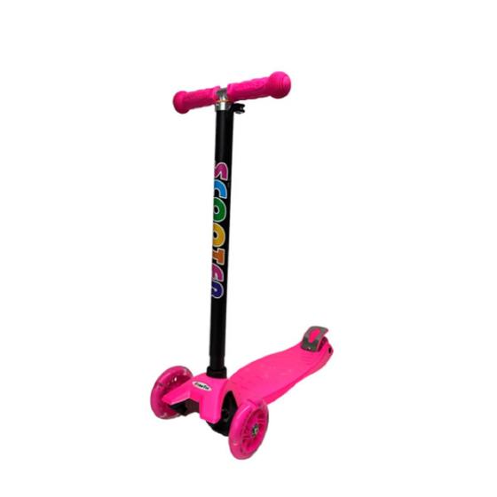 Imagem de Patinete scooter 3 rodas rosa c/ luz 90cm