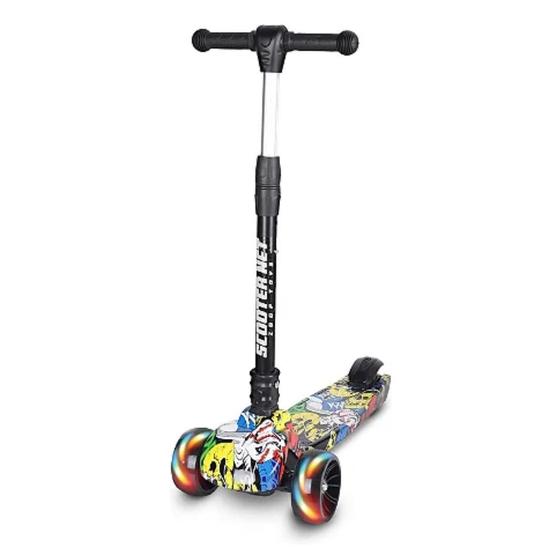 Imagem de Patinete Scooter Grafitado - Altura Regulável - Suporta Até 50kg - Dobrável E Original - Zoop