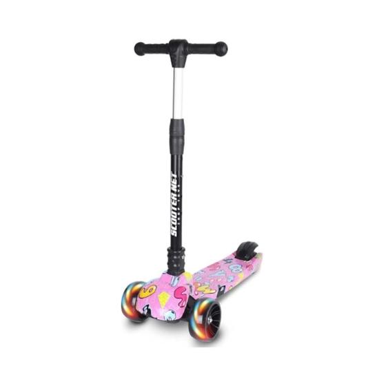 Imagem de Patinete Scooter Rosa - Altura Regulável - Suporta Até 50kg - Dobrável E Original - Zoop