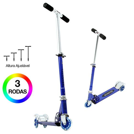 Imagem de Patinete Três Rodas Infantil DM Radical Azul DMR4455