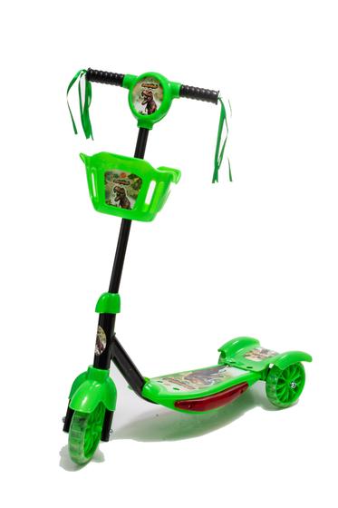 Imagem de Patinete Verde De Dinossauro Resistente Suporta 35Kg