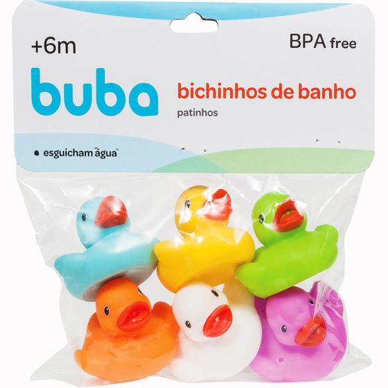 Imagem de Patinho de borracha c/6 brinquedos para banho bebê coloridos
