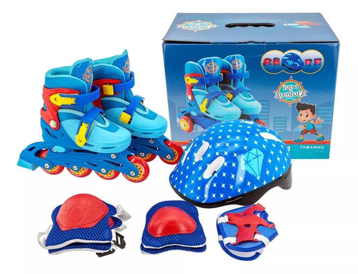 Imagem de Patins 2 em 1 Tri Line In Line com Kit segurança Unitoys