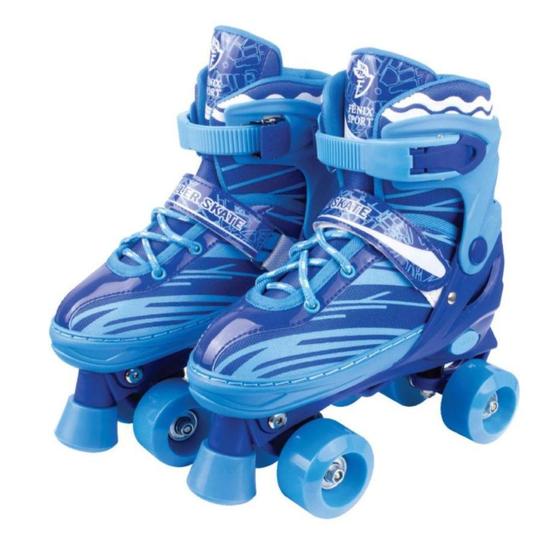 Imagem de Patins 4 Rodas Azul Ajustável M 34-37 - Fenix