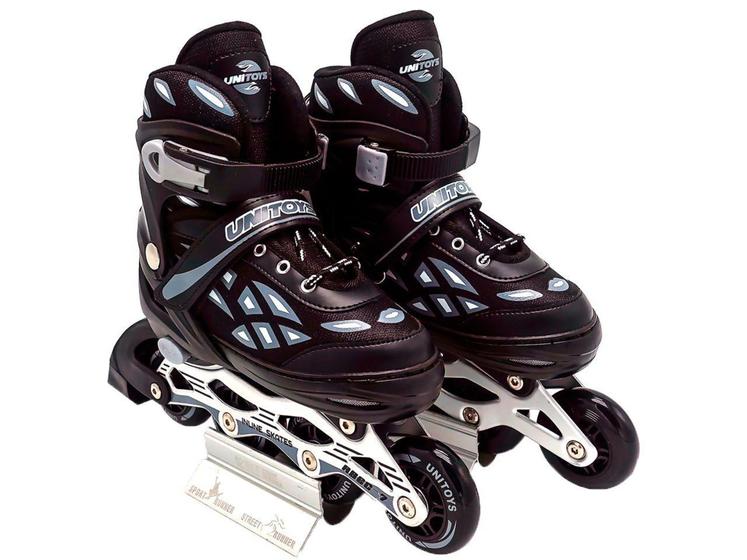 Imagem de Patins 4 Rodas Infantil Unitoys Semi Profissional - Preto