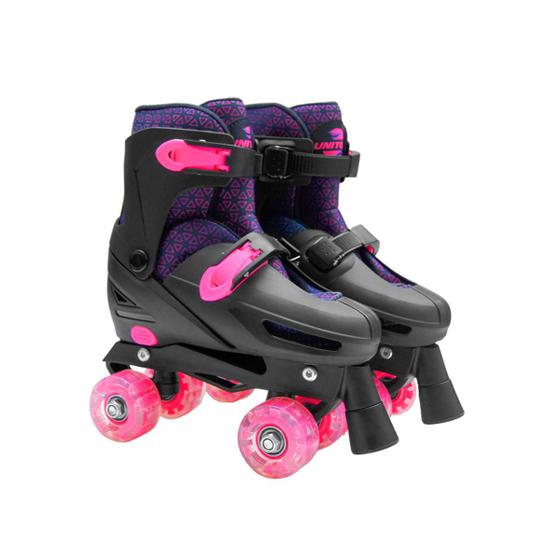 Imagem de Patins 4 Rodas Led Infantil Roller Feminino Rosa num 34 Ao 37