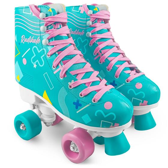 Patins 4 Rodas Retrô Azul Menina 36-40 Quad Roller Skate Juvenil Feminino - Unitoys Menor preço em Patins 4 Rodas Retrô Azul Menina 36-40 Quad Roller Skate Juvenil Feminino - Unitoys