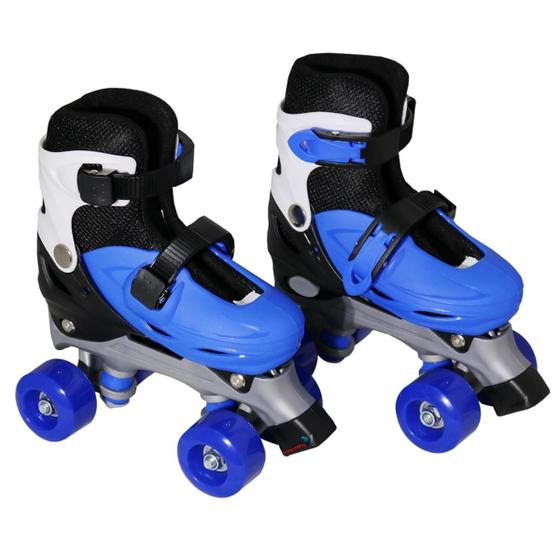 Imagem de Patins 4 rodas roller clássico ajustável G 39-42 azul menino