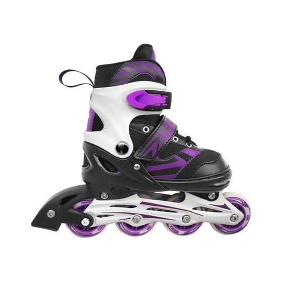 Imagem de Patins Ajustavel Inline 2 Em 1 Roxo E Preto