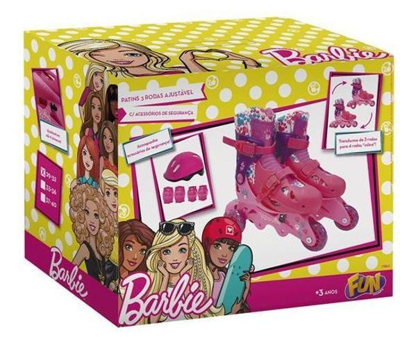 Imagem de Patins Barbie 3 Rodas Ajustável 29/32 - Fun F0010-7