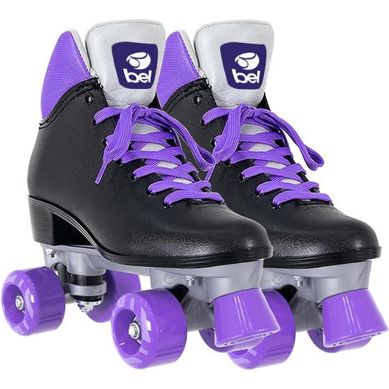 Imagem de Patins Bel Quad Retro Basic Preto/Roxo Tam 37