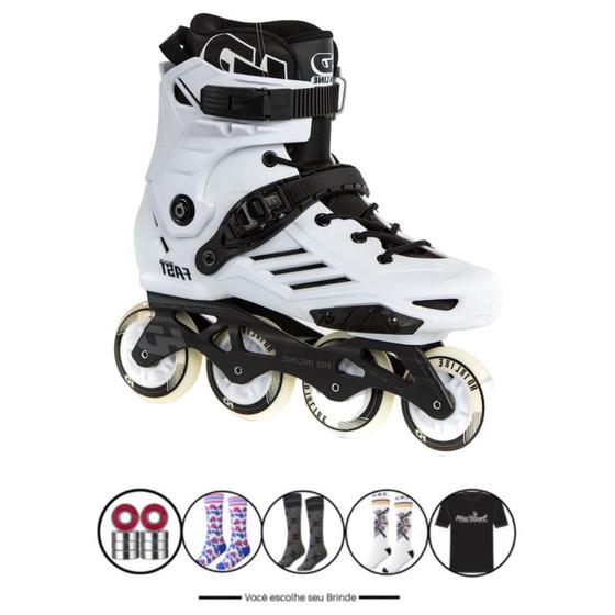 Patins Freestyle Hd Inline Fast Branco Urban 80mm/85A Abec 9 Menor preço em Patins Freestyle Hd Inline Fast Branco Urban 80mm/85A Abec 9