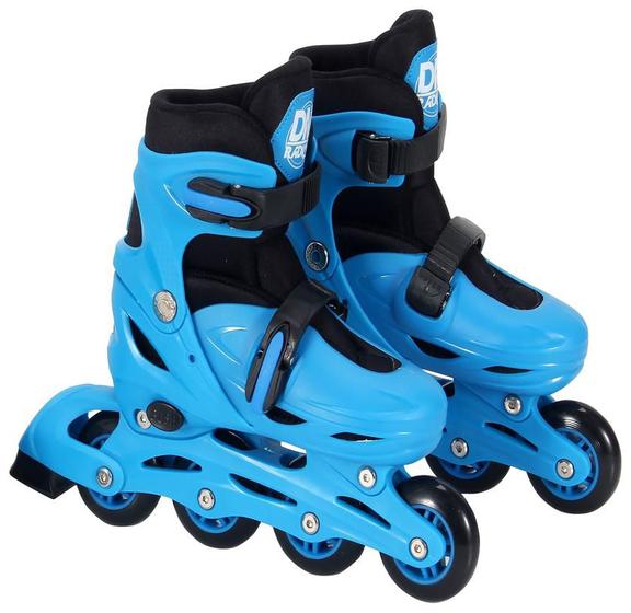 Imagem de Patins In Line Azul Roller Infantil Ajustável Nº 38 Ao 41