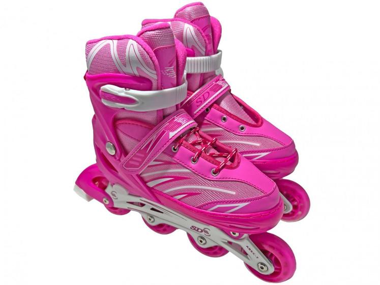 Patins in Line Infantil 4F Import - 5803 Rosa Menor preço em Patins in Line Infantil 4F Import - 5803 Rosa