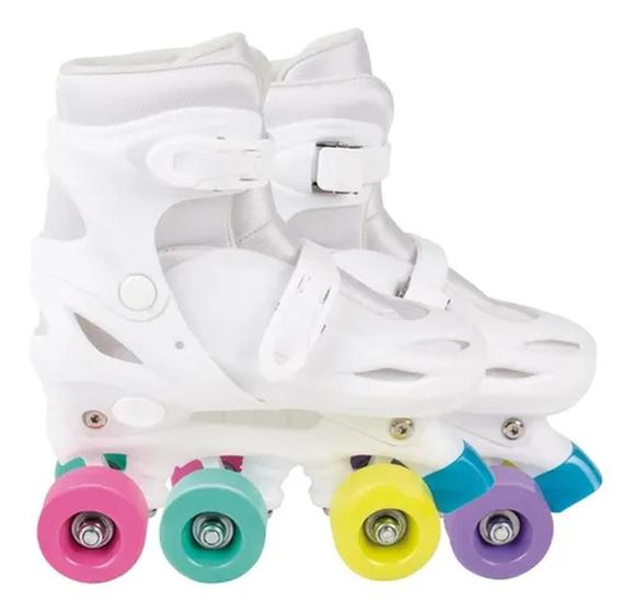 Imagem de Patins Infantil Ajustavel Branco Colors 30-33 Mor