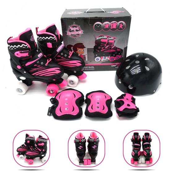 Imagem de Patins Infantil Ajustavel com Kit de Proteção Tam 30 ao 33 Uni Toys 