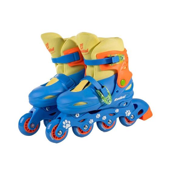 Imagem de Patins Inline Ajustável 34-37 Fenix Brinquedos Laranja E Azul