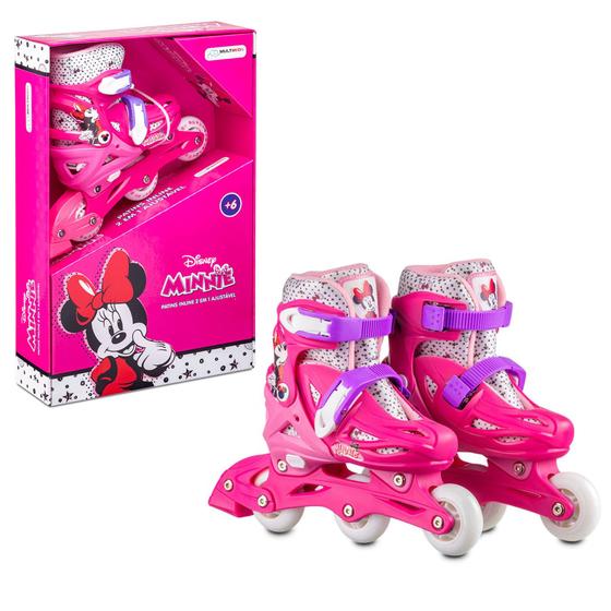 Imagem de Patins Inline Ajustavel Minnie 2 em 1 Tamanho 31-34 Multikids - BR1160