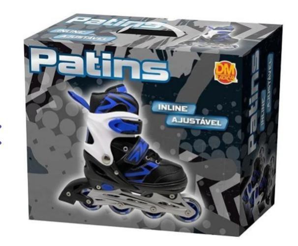 Imagem de Patins Inline Ajustável Radical M ul/Preto - Dm Toys