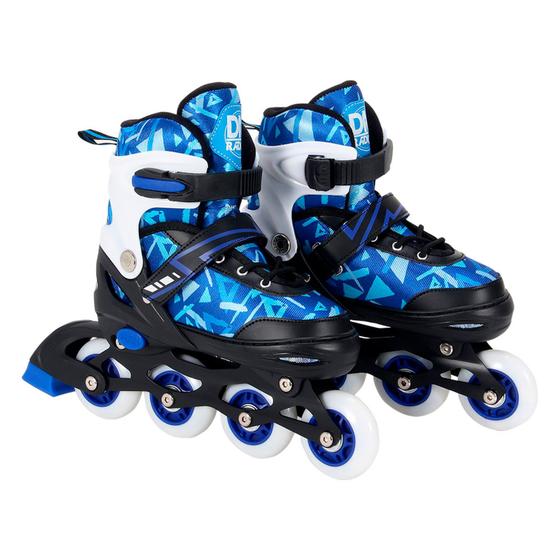 Imagem de Patins Inline Roller Ajustável Azul Masculino Menino - Dm Toys