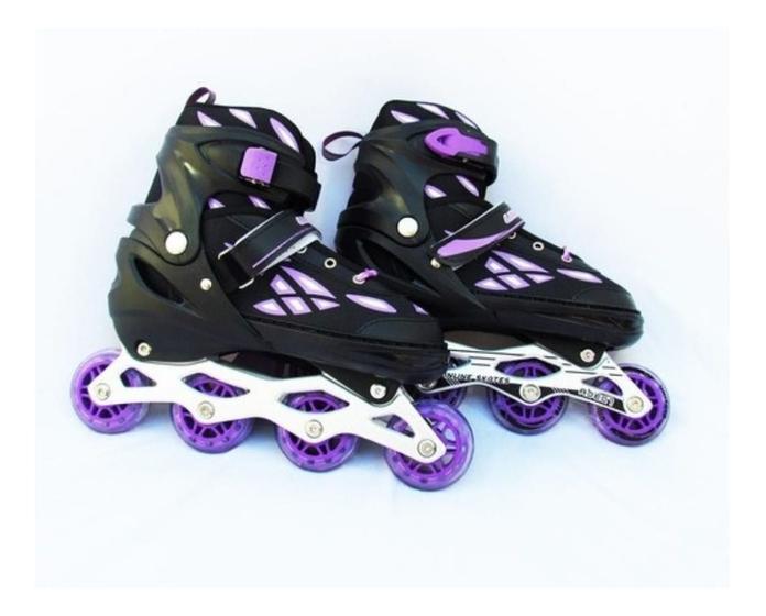 Patins Inline Semi-profissional Preto/roxo 37-40 - Unitoys Menor preço em Patins Inline Semi-profissional Preto/roxo 37-40 - Unitoys