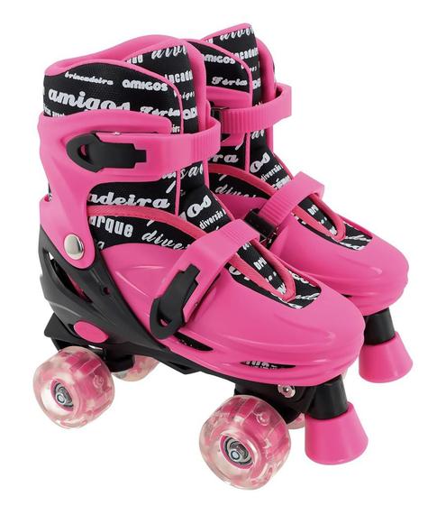 Imagem de Patins Judy Adventure Rosa Com Luz Led Menina