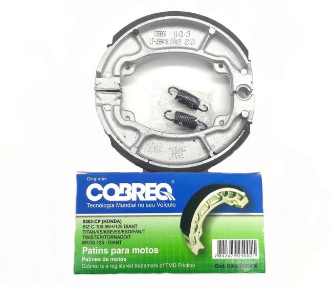 Imagem de Patins/Lonas de freio Traseiro Titan/Fan 150-125 Cobreq