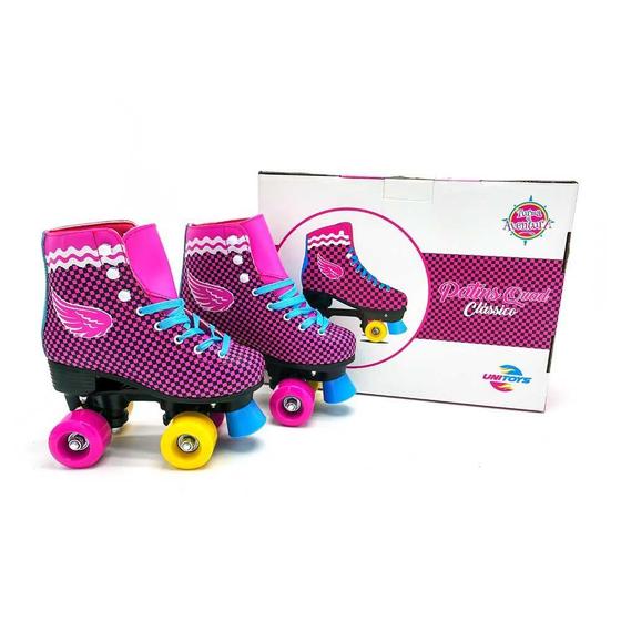 Imagem de Patins Quad Clássico Unitoys 36 Rosa Ref.1589