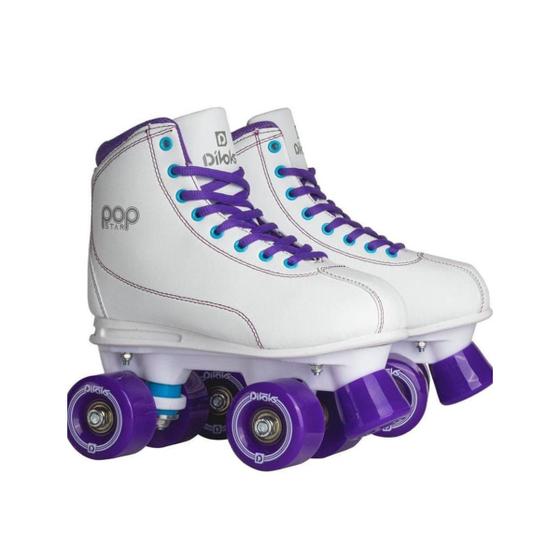 Imagem de Patins Quad Divoks Pop Star - Branco/ Roxo - Tamanho 36