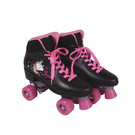 Imagem de Patins Quad Love Unicórnio Preto Tam. 36 - Bel Sports