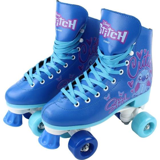 Imagem de Patins Retrô 4 Rodas Tamanho 35-36 Stitch DI0012 Azul - Bbr