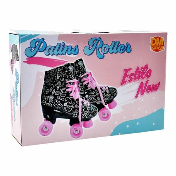 Imagem de Patins Roller 4 Rodas Quad. Dm Toys Dm5860 - Tamanho 32