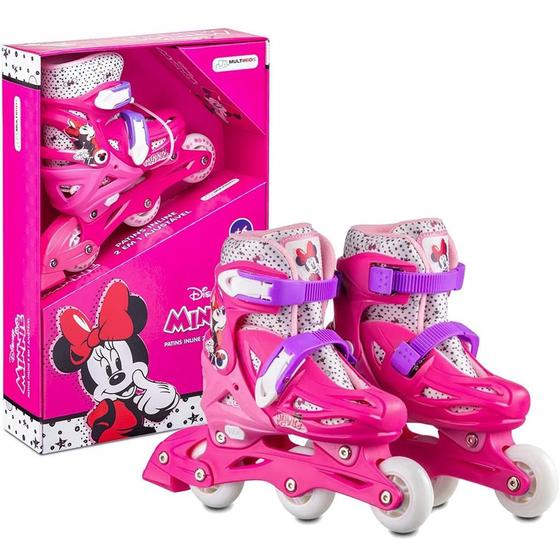 Imagem de Patins Roller Disney Minnie 31/34 Infantil Ajustável 2 Em 1 - Multikids