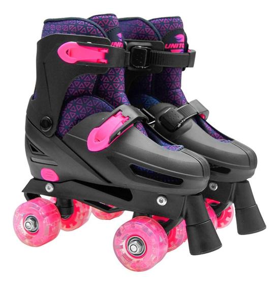 Imagem de Patins Roller Infantil 4 Rodas Led Regulavel 34 Ao 37