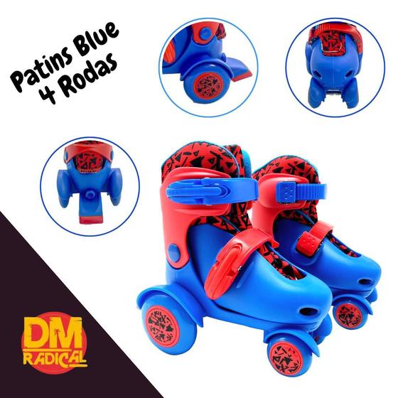 Imagem de Patins Roller Infantil 4 Rodas Menino Menina P 27-30 Dm Toys
